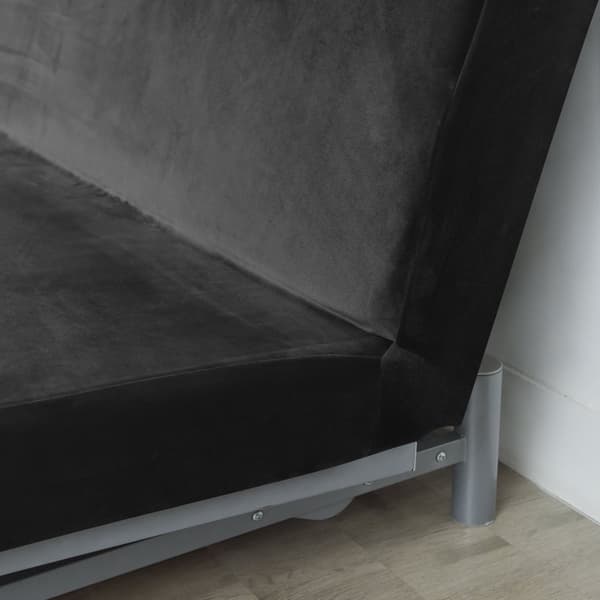 SOFFBÄDDSFÖRDRAG 190-210cm SVART velour