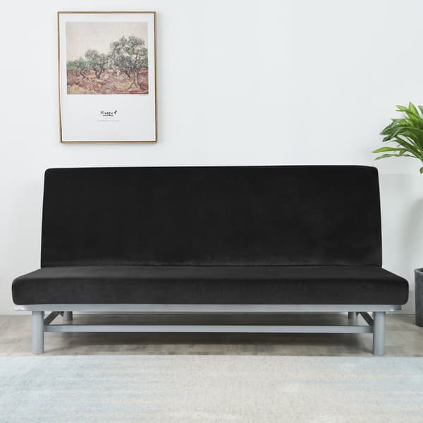 SOFFBÄDDSFÖRDRAG 190-210cm SVART velour