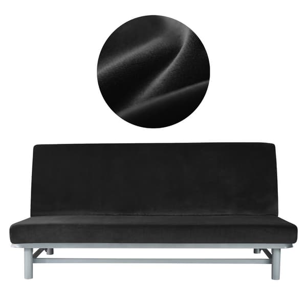 SOFFBÄDDSFÖRDRAG 190-210cm SVART velour