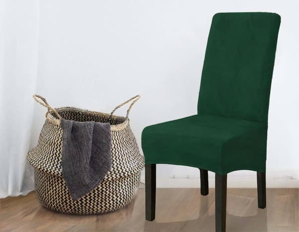 PÄÄLLINEN tuolille VELVET BOTTLE GREEN koko L, ISO, KORKEA SELKÄNOJA 70cm