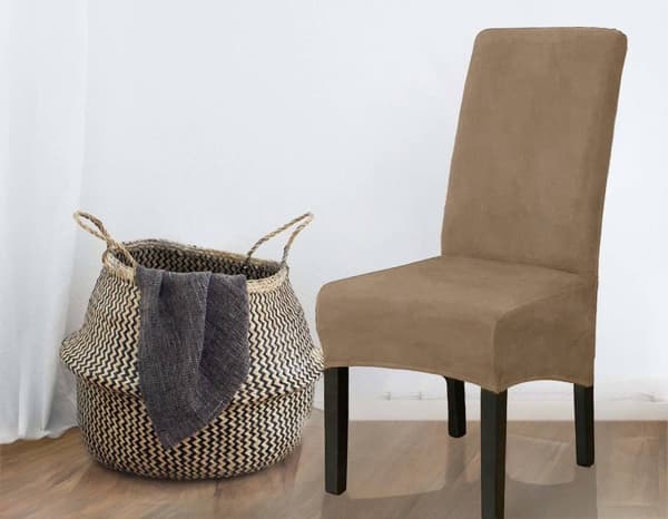 PÄÄLLINEN tuoli VELVET TUMMANBEIGE CAMEL koko L SUURI KORKEA SELKÄNOJA 70cm