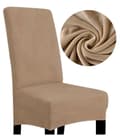 Pikkukuva 1 / 11: PÄÄLLINEN tuoli VELVET TUMMANBEIGE CAMEL koko L SUURI KORKEA SELKÄNOJA 70cm