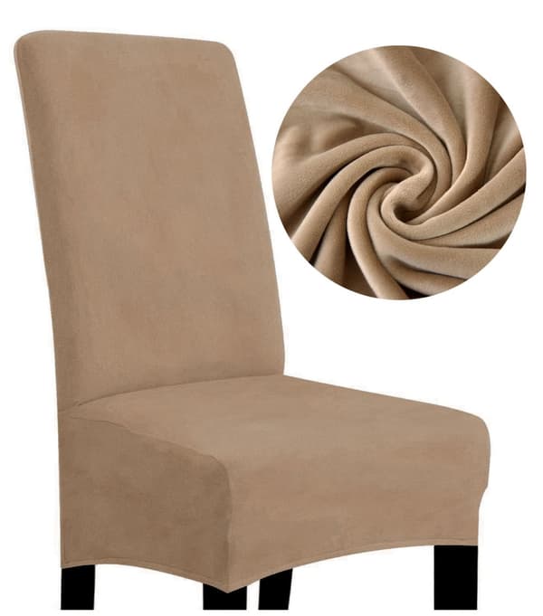 PÄÄLLINEN tuoli VELVET TUMMANBEIGE CAMEL koko L SUURI KORKEA SELKÄNOJA 70cm