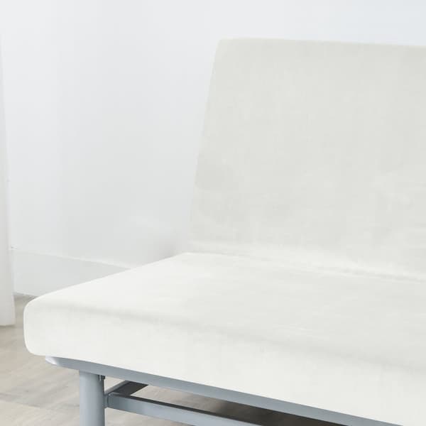 VUOHDESÄNGYN PÄÄLLINEN 190-210cm VALKOINEN SAMETTI