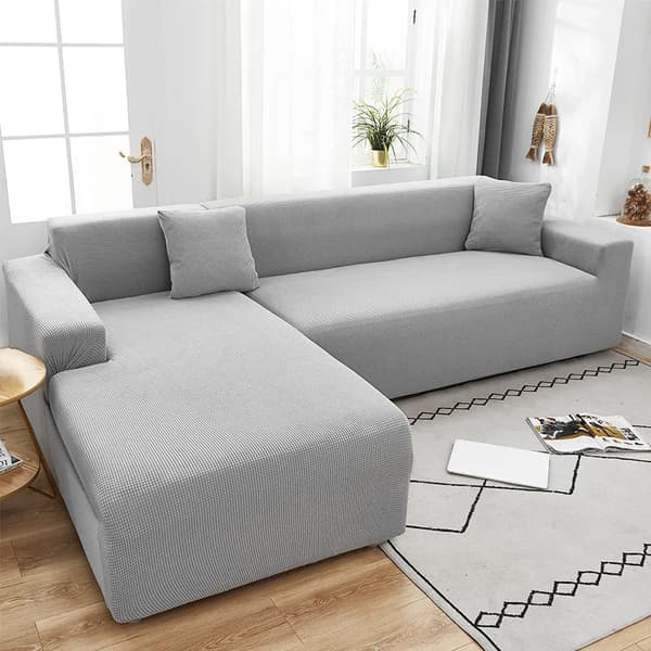 SOHVANPÄÄLLINEN vuodesohvalle, 4 istuttava, VAALEANHARMAA JAKARD