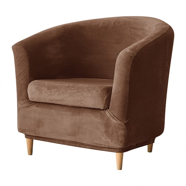 Club-nojatuolin päällinen, velour, ruskea