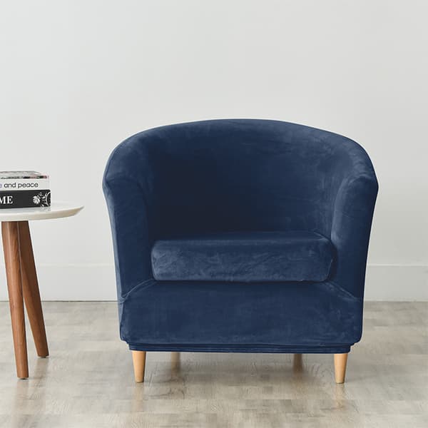 Club-nojatuolin päällinen, velour, tummansininen