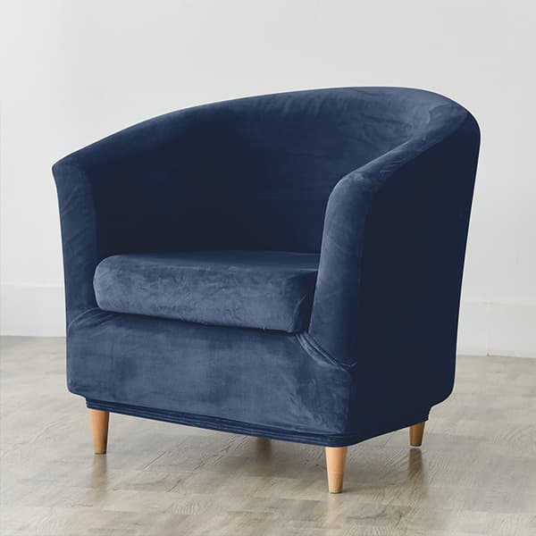 Club-nojatuolin päällinen, velour, tummansininen