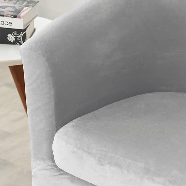 Club-nojatuolin päällinen, velour, vaaleanharmaa