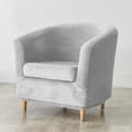 Pikkukuva 2 / 9: Club-nojatuolin päällinen, velour, vaaleanharmaa
