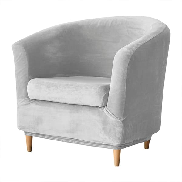Club-nojatuolin päällinen, velour, vaaleanharmaa