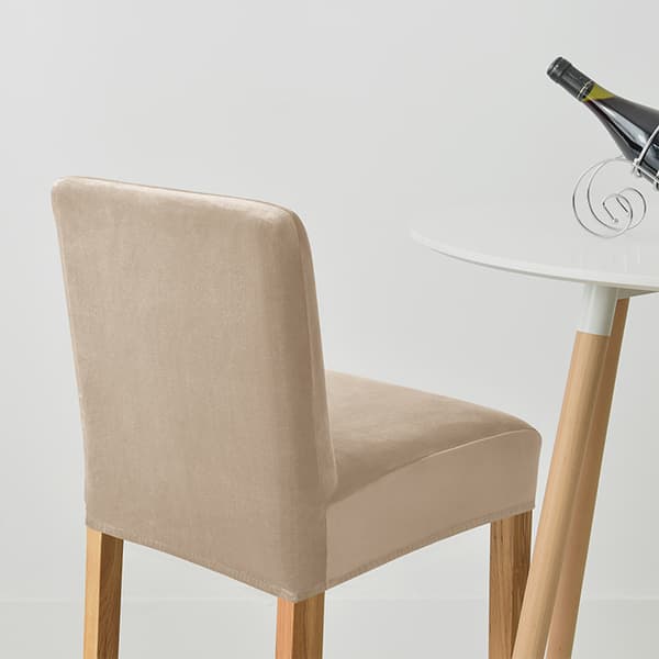 Överdrag till barstol, sammet, BEIGE, CAPPUCCINO