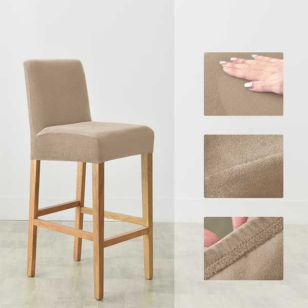 Överdrag till barstol, sammet, BEIGE, CAPPUCCINO