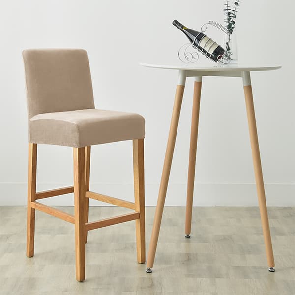 Överdrag till barstol, sammet, BEIGE, CAPPUCCINO