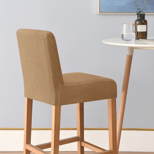 Betræk til barstol, jacquard, brun