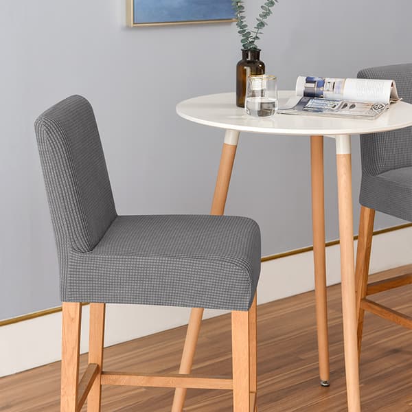 Överdrag till barstol, jacquard, mörkgrå