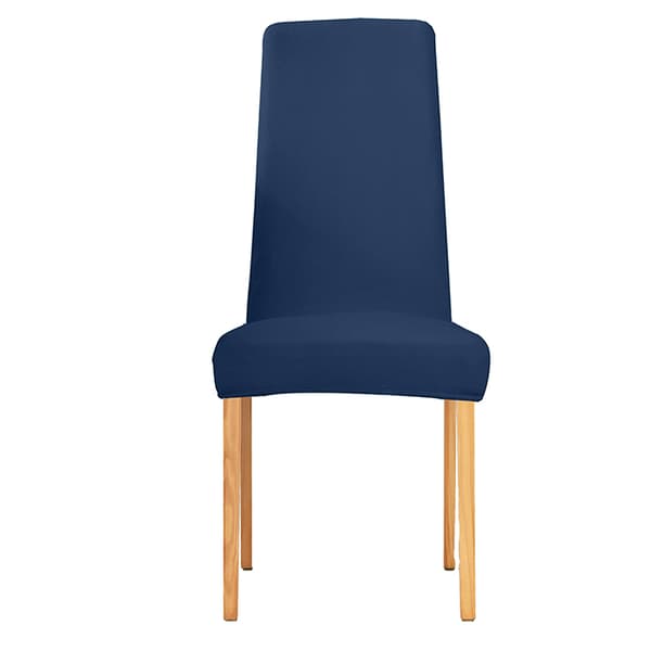 PÄÄLLINEN tuolille KAPEA selkänoja, pehmo, PAKSU SAMETTI, TUMMANSININEN