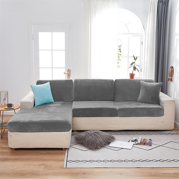 Sohvan istuinpäällinen, SAMETTI, TUMMANHARMAA 50-65cm