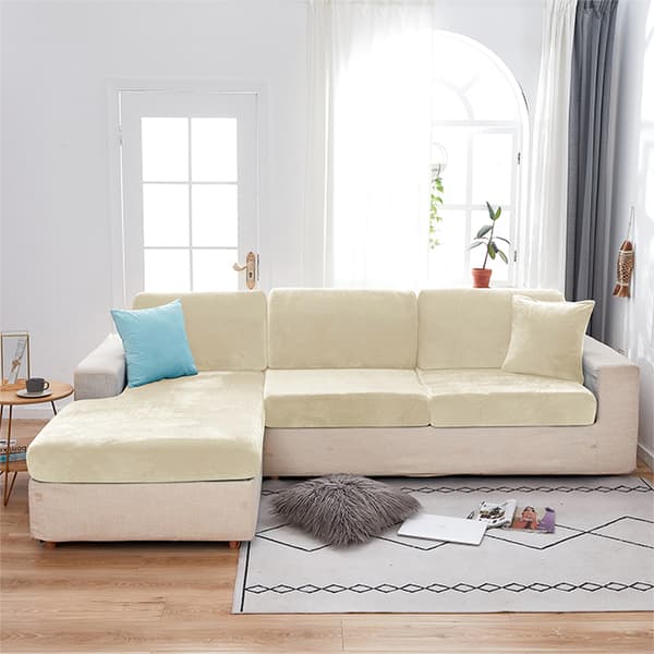 Sohvan istuinpäällinen, SAMETTI, KERMANVÄRINEN 50-65cm