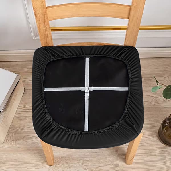 KLÄDSEL till stolssits tillverkad av SVART ECO-LÄDER