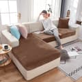 Miniatyrbillede 3 af 9: Betræk til KAMMER, SOFAER, HJØRNESOFA fløjl, brun
