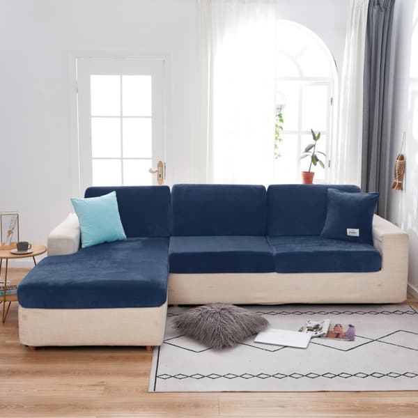 Överdrag till SÄNG, SOFFA, HÖRNSOFFA sammet, marinblå