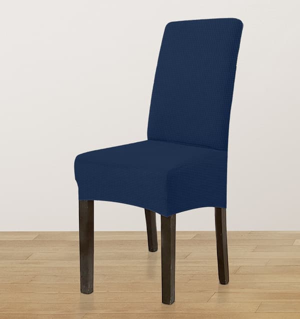 KLÄDSEL stol TJOCK JACQUARD MARINBLÅ storlek L STOR HÖG RYGGSTÖD 70cm