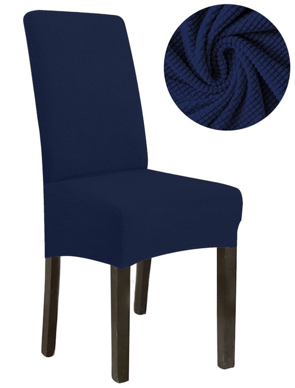 KLÄDSEL stol TJOCK JACQUARD MARINBLÅ storlek L STOR HÖG RYGGSTÖD 70cm