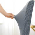 Pikkukuva 3 / 11: PÄÄLLINEN tuoli PAKSU JAKARD TUMMANHARMAA koko L SUURI KORKEA SELKÄNOJA 70cm