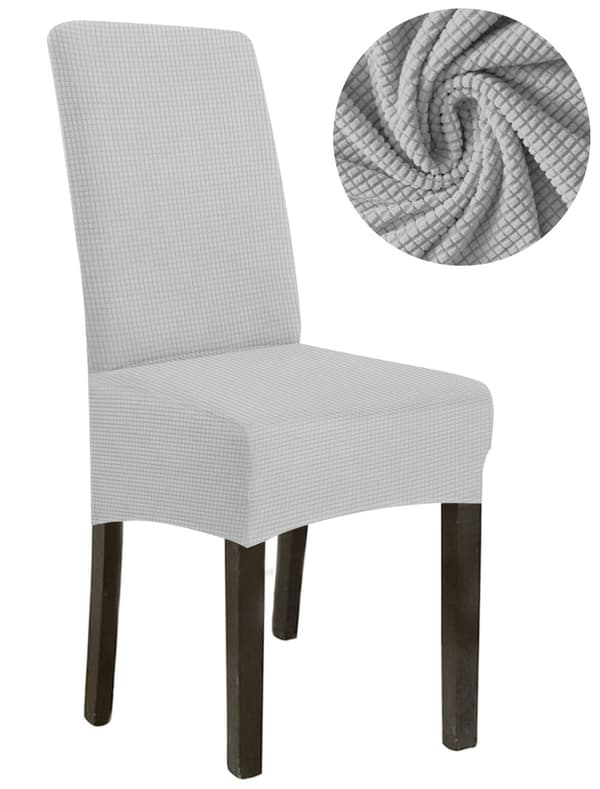 PÄÄLLINEN tuoli PAKSU JAKARD VAALEANHARMAA koko L SUURI KORKEA SELKÄNOJA 70cm