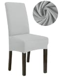Pikkukuva 1 / 11: PÄÄLLINEN tuoli PAKSU JAKARD VAALEANHARMAA koko L SUURI KORKEA SELKÄNOJA 70cm