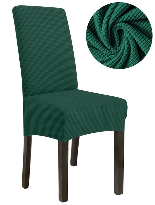 BETRÆK stol TYK JACQUARD FLASKEGRØN størrelse L STOR HØJ RYG 70cm