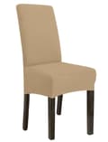 Pikkukuva 11 / 11: PÄÄLLINEN tuoli PAKSU JAKARD TUMMANBEIGE/KAMELIN koko L SUURI KORKEA SELKÄNOJA 70cm