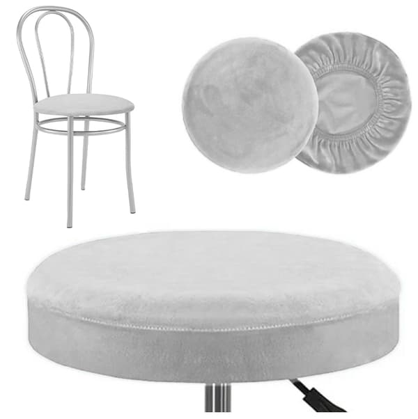 Pyöreän tuolin istuimen päällinen, sametti, vaaleanharmaa