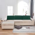 Miniatyrbillede 3 af 7: Betræk til sofa RYGPUDE, HJØRNESOFA fløjl, flaskegrøn
