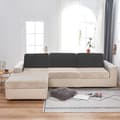 Miniatyrbillede 3 af 7: Betræk til sofa RYGPUDE, HJØRNESOFA fløjl, sort