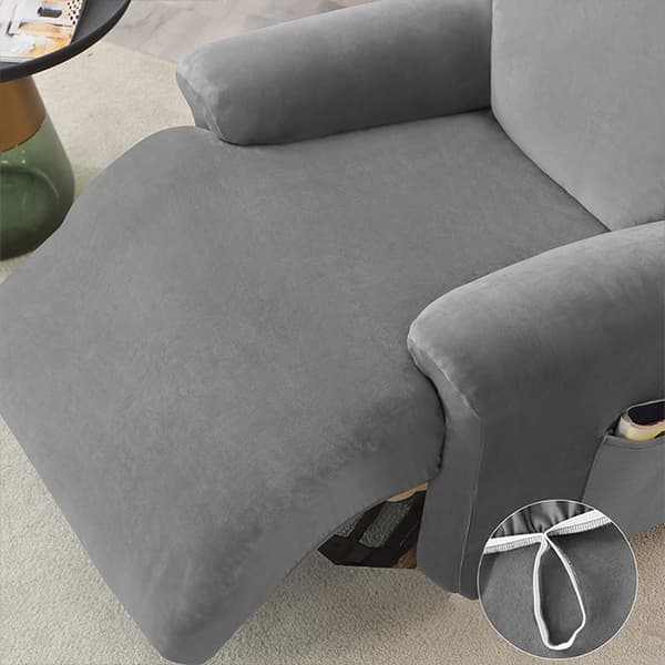 RELAX-nojatuolin jatkettavan jalkatuen päällinen (4-osainen), samettia, tummanharmaa