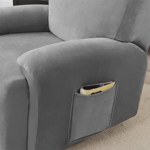 RELAX-nojatuolin jatkettavan jalkatuen päällinen (4-osainen), samettia, tummanharmaa