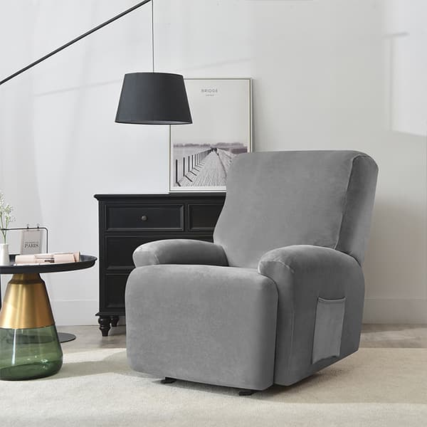 RELAX-nojatuolin jatkettavan jalkatuen päällinen (4-osainen), samettia, tummanharmaa