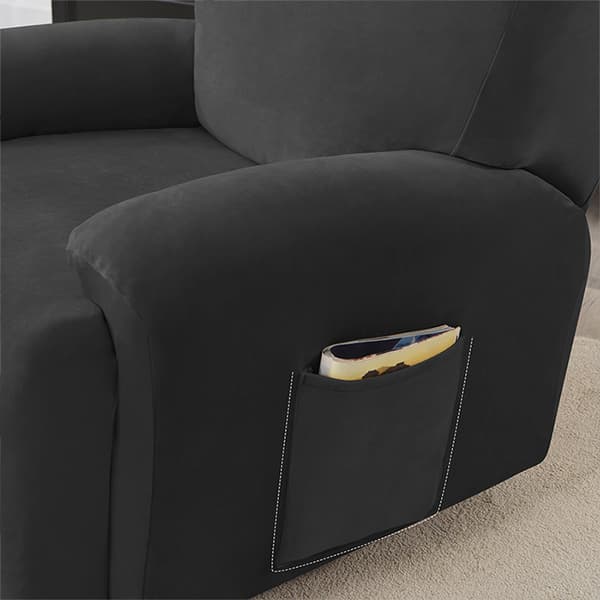 RELAX-nojatuolin pidennettävän jalkatuen päällinen (4-osainen), samettia, musta