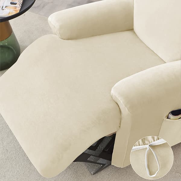 RELAX-nojatuolin jatkettavan jalkatuen päällinen (4-osainen), sametti, kermanvärinen
