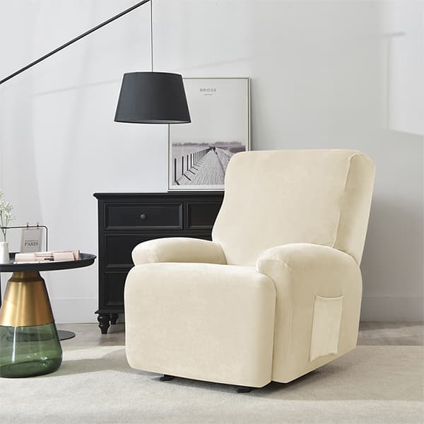 RELAX-nojatuolin jatkettavan jalkatuen päällinen (4-osainen), sametti, kermanvärinen