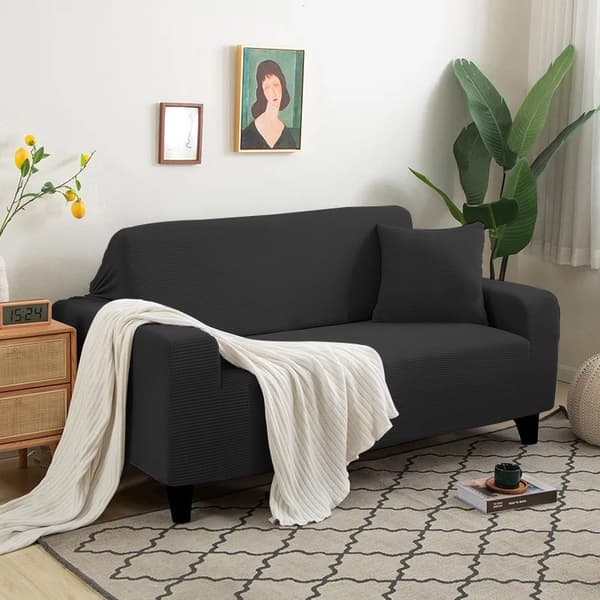 BETRÆK til SOFA, sovesofa, 1-personers sofa, SORT JACQUARD