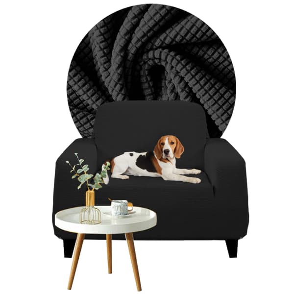 BETRÆK til SOFA, sovesofa, 1-personers sofa, SORT JACQUARD