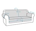 Miniatyrbillede 7 af 8: BETRÆK til SOFA 3-personers sofa 167 cm VANDTÆT, GRÅ, quiltet
