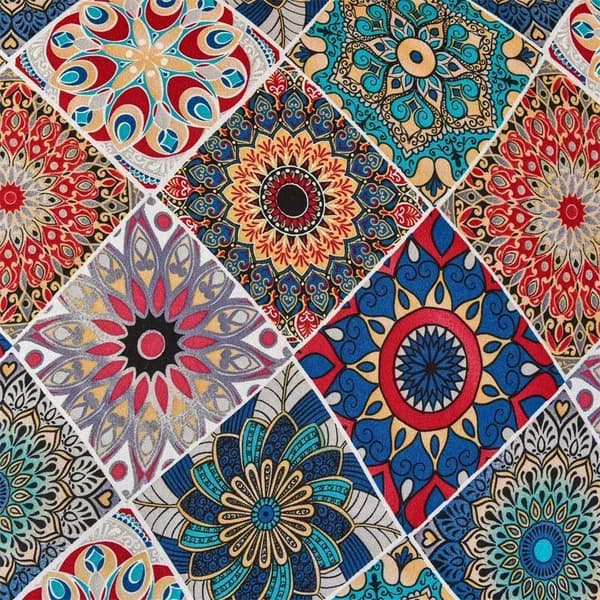 Fotpalls-/pufföverdrag MANDALA-MÖNSTER