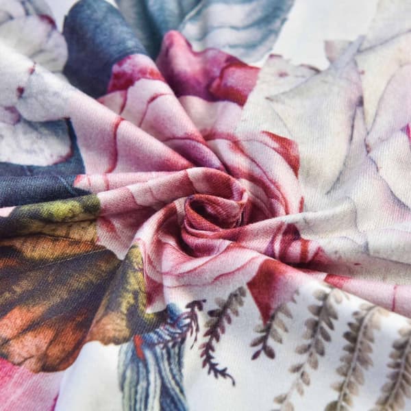 Överdrag till fotpall/puff ROSA BLOMMMÖNSTER