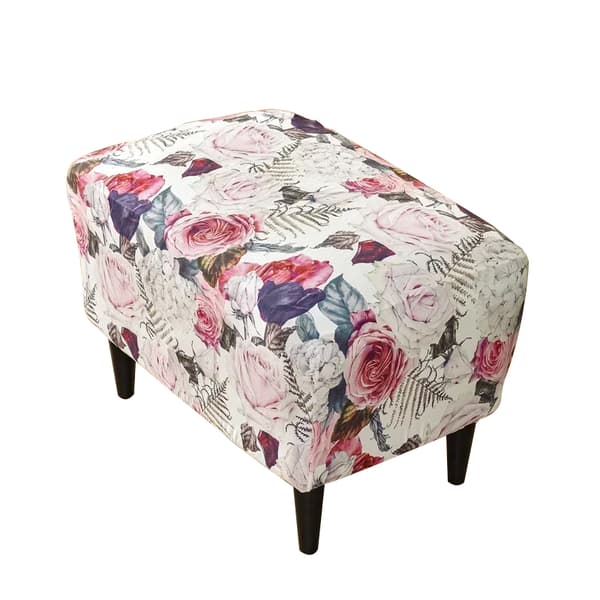 Överdrag till fotpall/puff ROSA BLOMMMÖNSTER