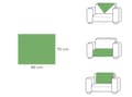 Miniatyrbillede 7 af 9: MÅTTEBETRÆK TIL SOFA sofa 90x70 cm, BEIGE, HÆVET MØNSTER