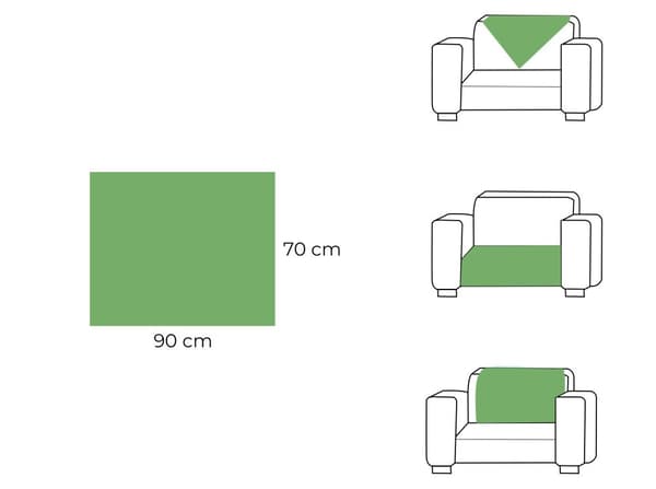 BETRÆK til SOFA sofa 90x70 cm, LYS GRÅ, HÆVET MØNSTER